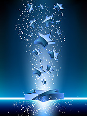 Image showing Blue 3D Stars Background.