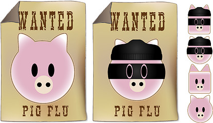 Image showing Swine Flu Wanted Sign