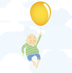 Image showing Chubby boy with balloon