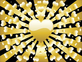 Image showing Background Golden Heart Full