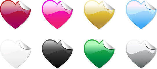 Image showing Colored Hearts Stickers