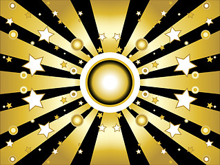 Image showing Stars and circles golden background