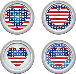 Image showing USA Buttons Heart