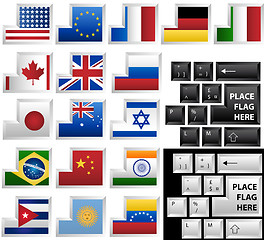 Image showing Keyboard with 17 different keys as flags