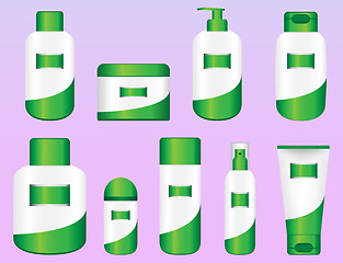 Image showing Set of 9 Bio Cosmetic Bottles