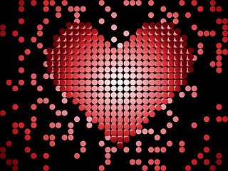 Image showing Shiny 3D Dots Red Heart.