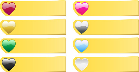 Image showing Set of 8  colored hearts post stickers notes