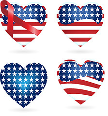 Image showing American Hearts with Ribbons