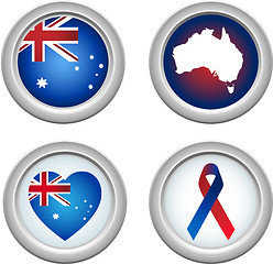 Image showing Australia Buttons