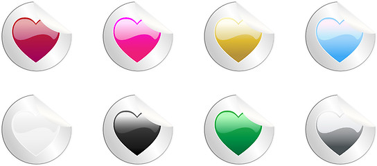 Image showing Colored Hearts Stickers