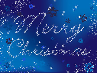 Image showing Merry Christmas Blue