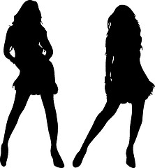 Image showing 2 sexy Women silhouettes on white background.