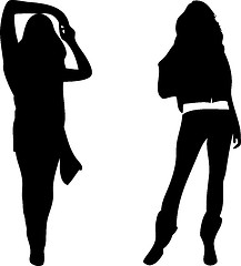 Image showing 2 sexy Women silhouettes on white background.