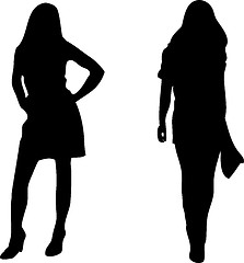 Image showing 2 sexy Women silhouettes on white background.