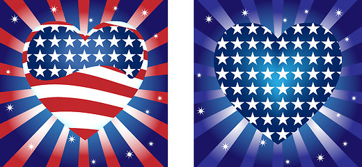 Image showing United States Hearts Background