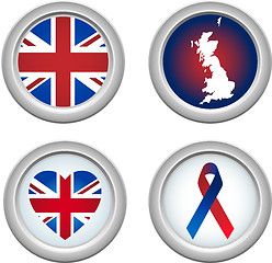 Image showing United Kingdom Buttons