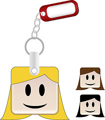 Image showing SquareHead Keychain Girl