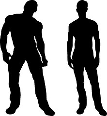 Image showing 2 sexy men silhouettes on white background