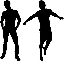 Image showing 2 sexy men silhouettes on white background