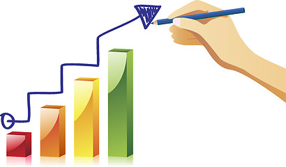 Image showing Hand drawing an chart. Vector Image