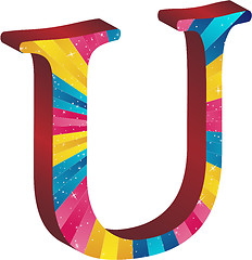Image showing Colored alphabet with stripes and stars