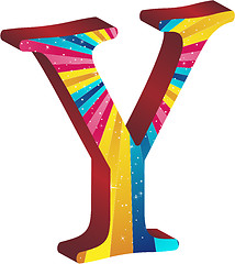 Image showing Colored alphabet with stripes and stars