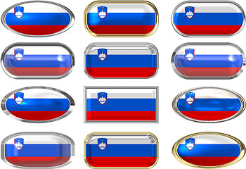 Image showing twelve buttons of the Flag of Slovenia