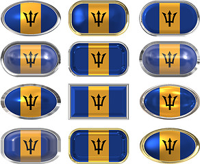 Image showing twelve buttons of the Flag of Barbados