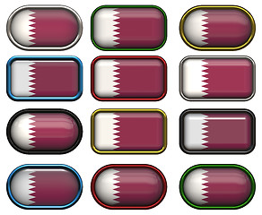 Image showing 12 buttons of the Flag of Qatar