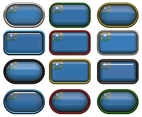 Image showing 12 buttons of the Flag of Nevada