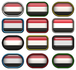 Image showing twelve buttons of the Flag of Yemen