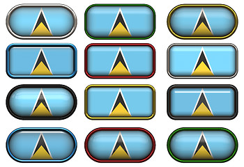Image showing twelve buttons of the Flag of Saint Lucia