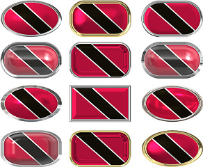Image showing 12 buttons of the Flag of Trinidad Tobago