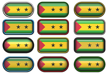 Image showing twelve buttons of the Flag of Sao Tome and Principe