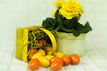 Image showing Yellow orange easte basket