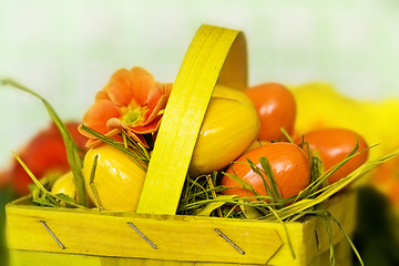 Image showing Yellow orange easte basket