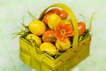 Image showing Yellow orange easte basket