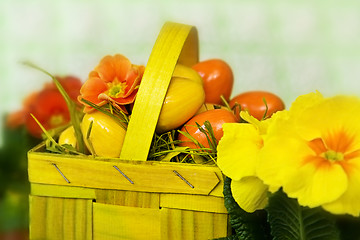 Image showing Yellow orange easte basket