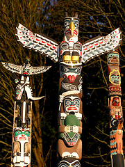 Image showing totem poles