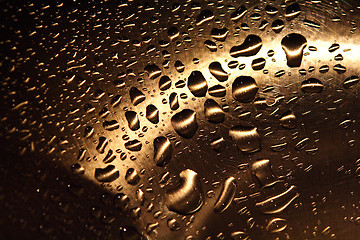 Image showing Water Drops over Metal