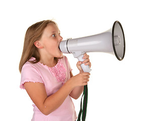 Image showing young girl with megaphone