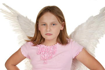 Image showing angry little fairy angel girl