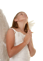 Image showing young angel girl praying