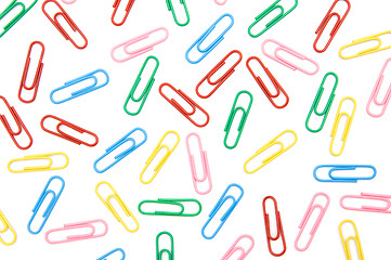 Image showing Paperclips of different colors