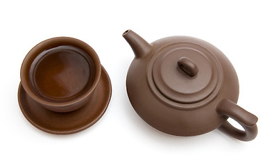 Image showing The cup of tea and teapot