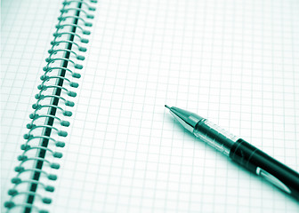 Image showing The notebook and pen