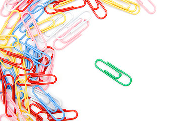 Image showing Color paperclips
