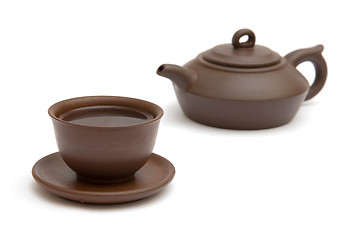Image showing The cup of tea and  teapot