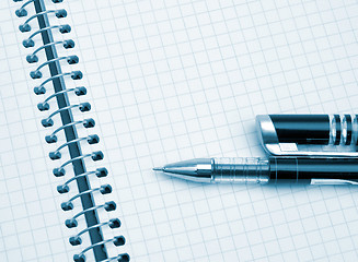 Image showing The notebook and pen