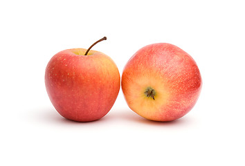 Image showing Two red-yellow apples
